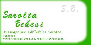 sarolta bekesi business card